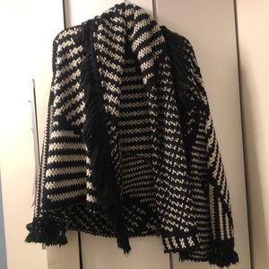 Knit black and white cardigan